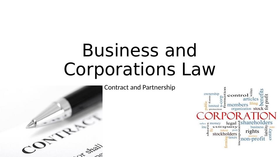 Contract and Corporation Law Issues and Rules_1