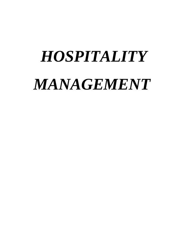 Hospitality Management Assignment - Marriott International_1
