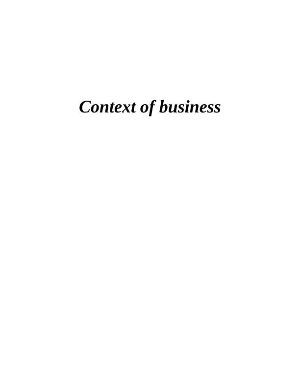 Context of Business Assignment - Unilever_1
