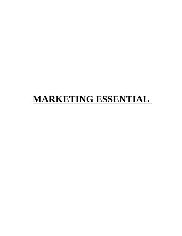 Marketing Essentials Assignment  (Solution)_1