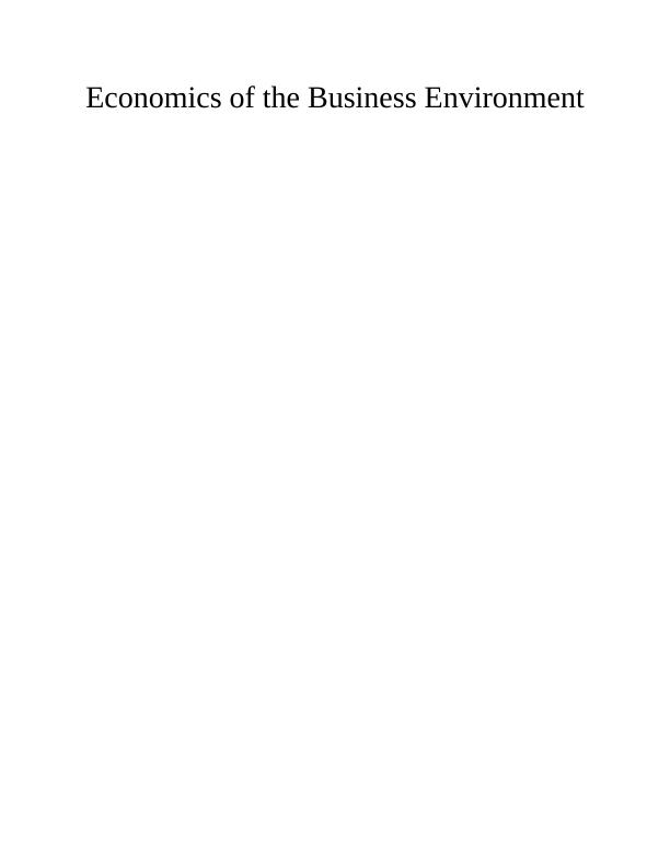 Economics of the Business Environment - Centrica Plc_1
