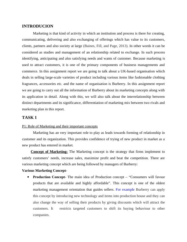 Role of Marketing and its Concepts in Burberry_3