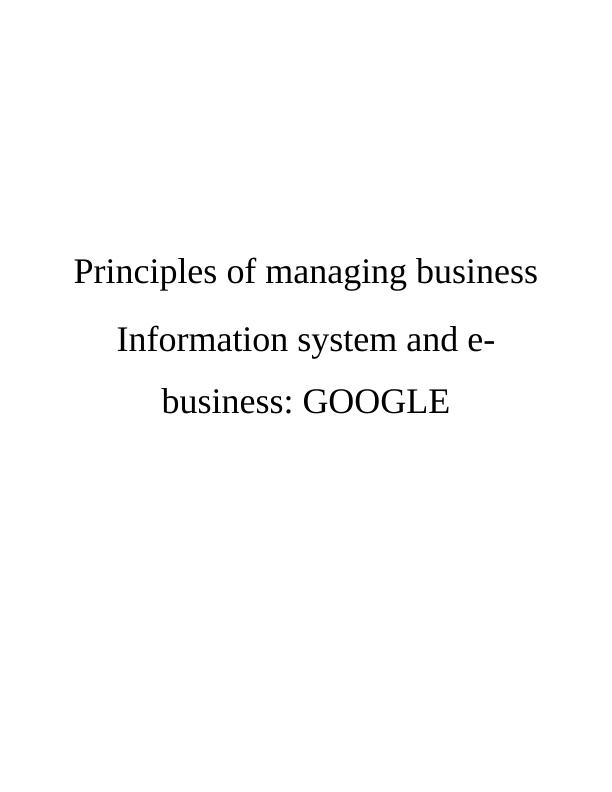 Information System and E-Business of Google_1