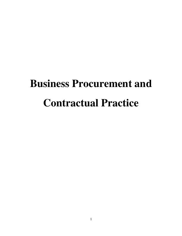 Business Procurement and Contractual Practice_1