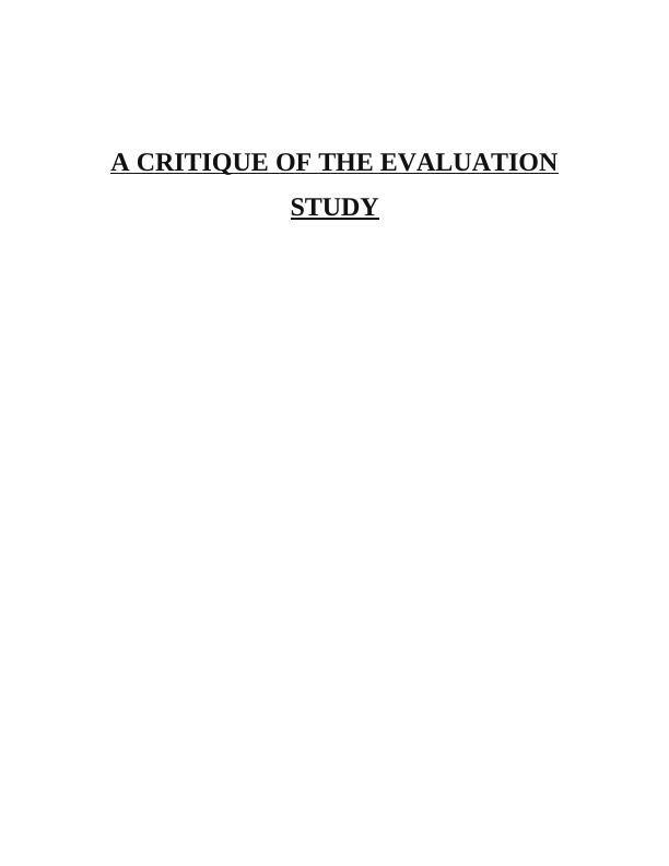 A critique of the evaluation study "Smoking cessation: qualitative analysis"_1