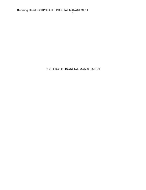 Corporate Financial Management Analysis 2022_1