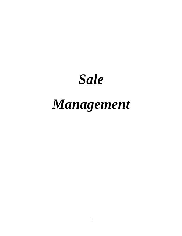 Understanding Principles of Sales Management at Argos_1