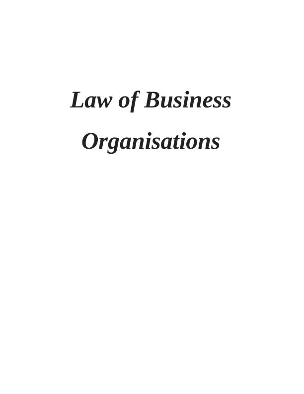 Law of Business Organisation Assignment - Jupiter Publication Ltd_1