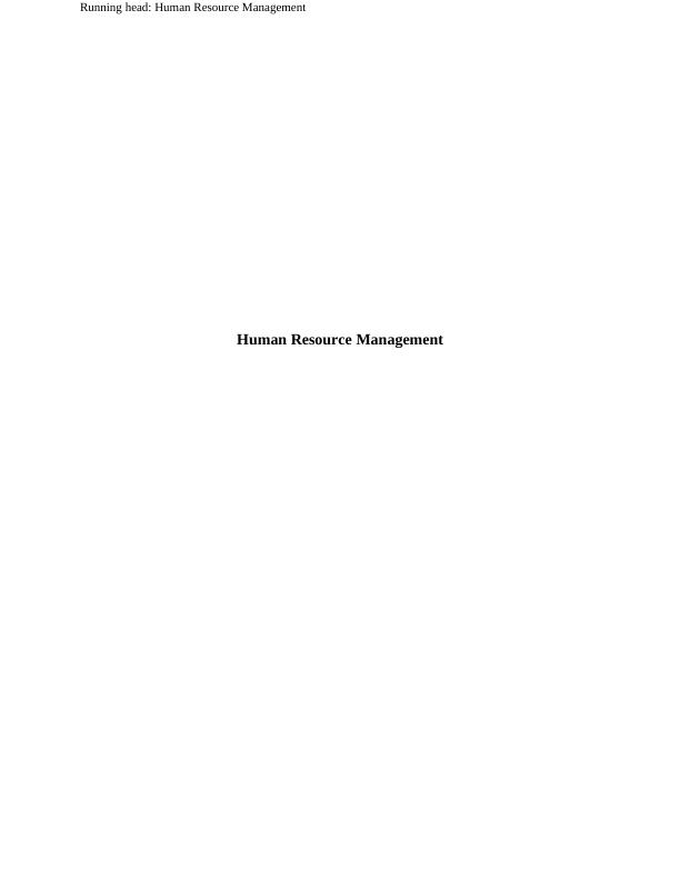 CX663301  Human Resource  Management  Assignment_1