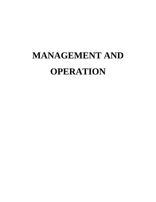 Assignment on Management and Operation (Doc)_1