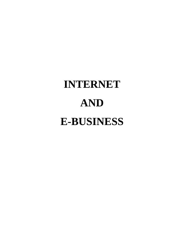 Assignment | Internet and E-Business_1