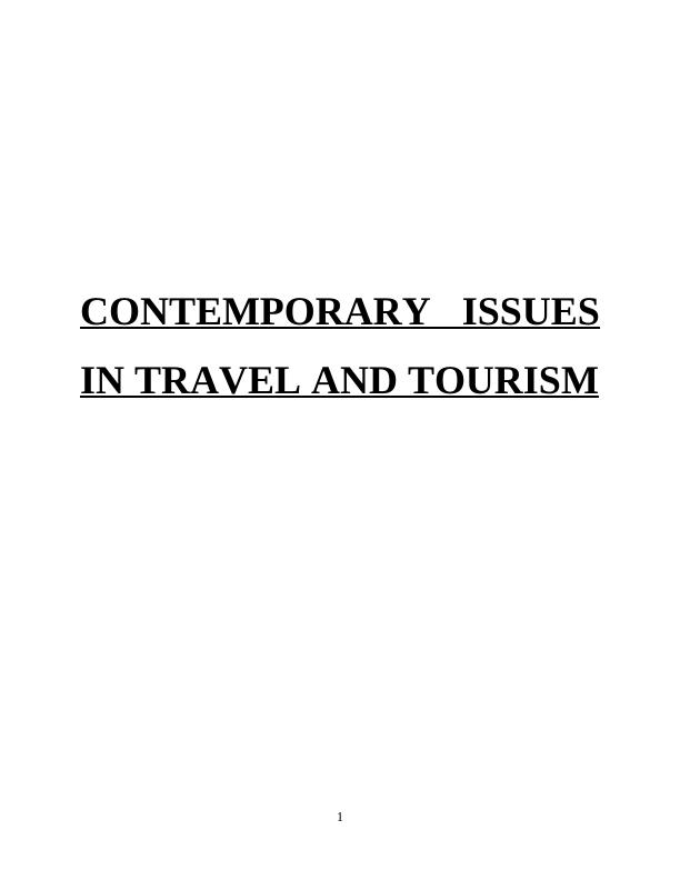 Issues in Travel and Tourism Sector : Report_1