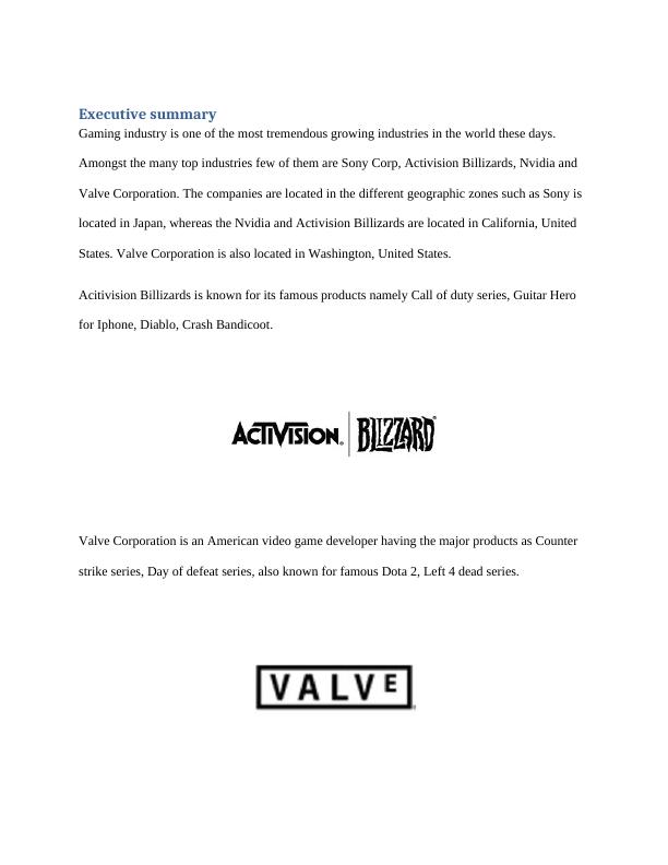 SWOT Analysis of Top Gaming Industry Companies - Sony, Activision Billizards, Nvidia and Valve Corporation_3