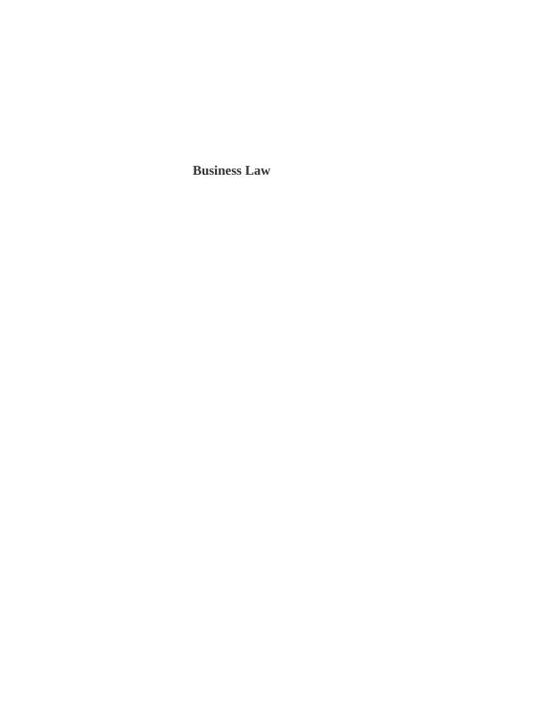 Business Law Assignment: Law Assignment_1
