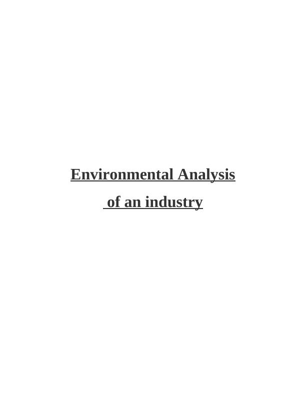 Environmental Analysis of Car Manufacturing Industry_1