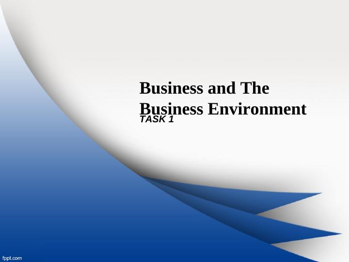 Business and The Business Environment_1
