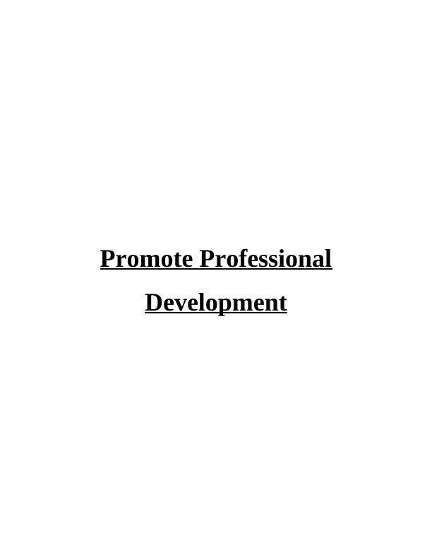 Promote Professional Development : Assignment_1