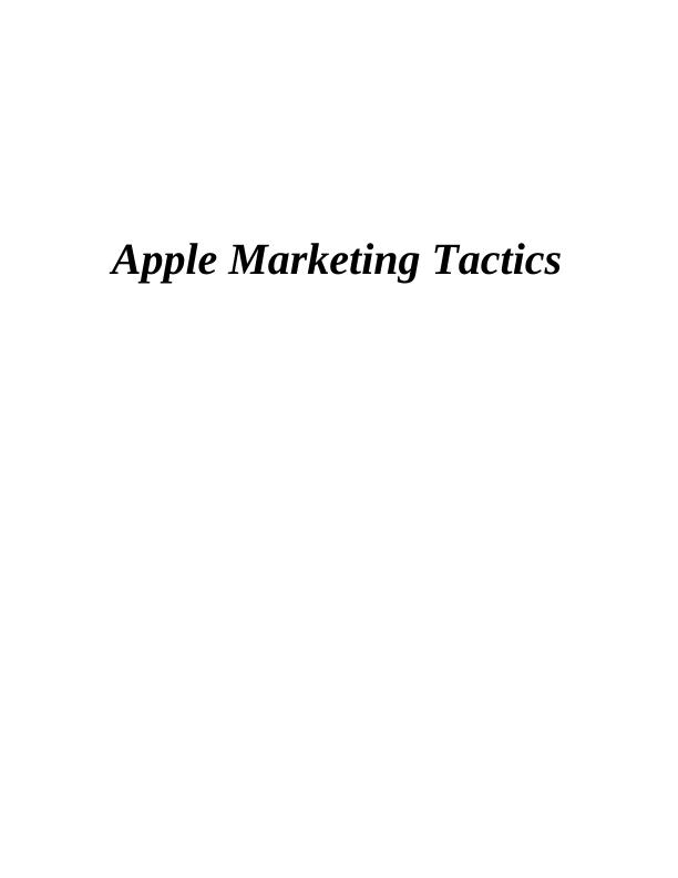 Apple Marketing Tactics - Doc_1