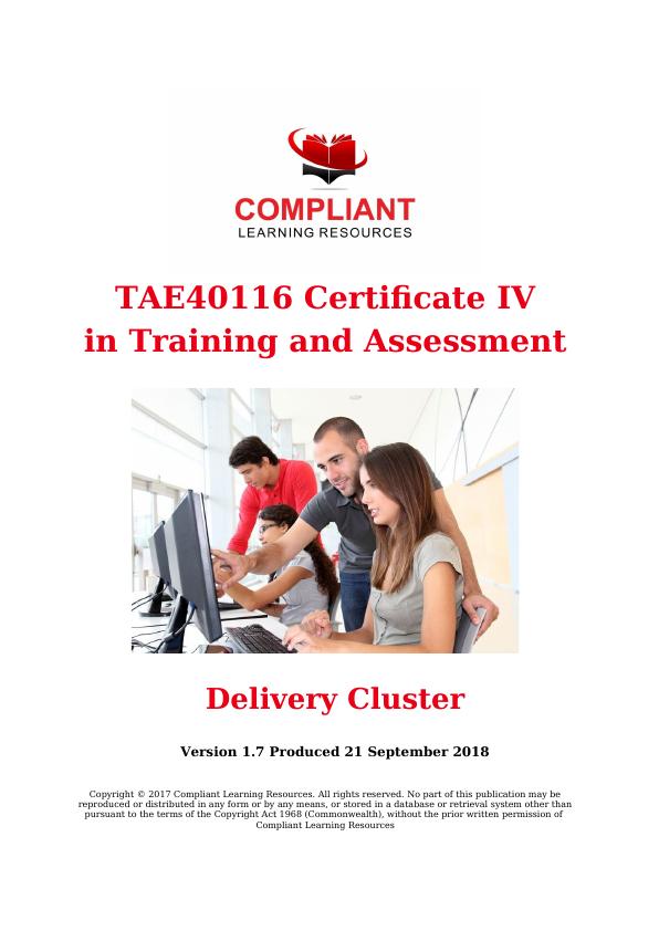 TAE40116 Certificate IV in Training and Assessment_1