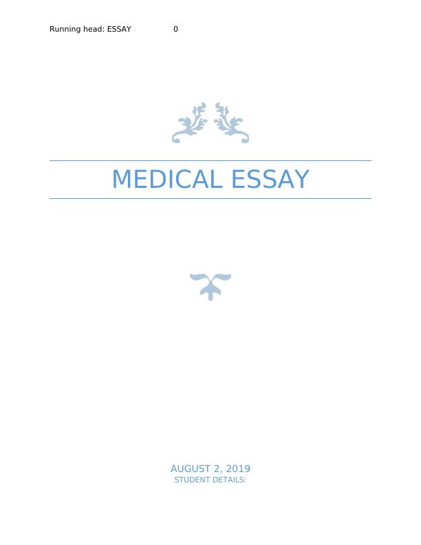 essay based on medical field