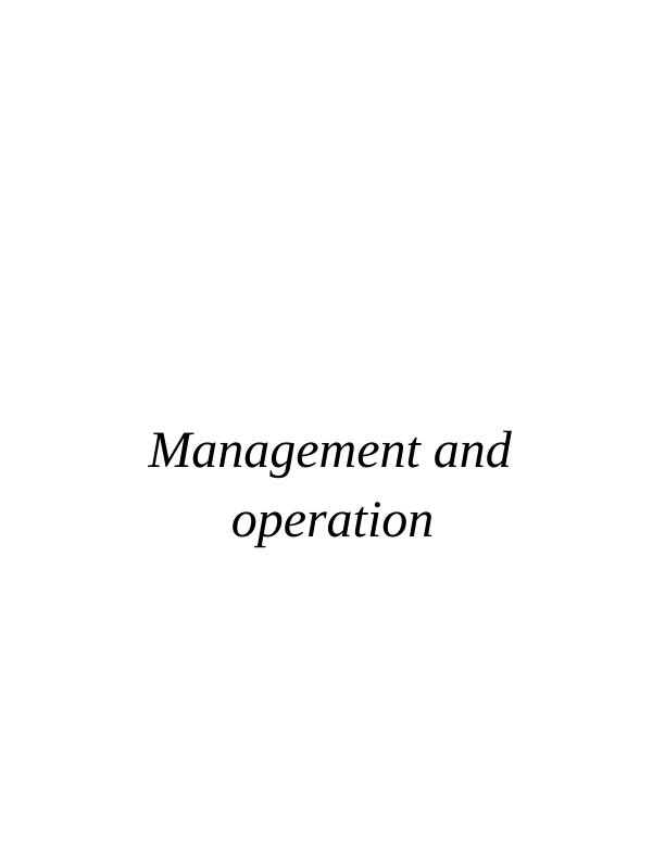 Role of Operation Management | Report_1