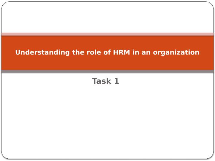Understanding the Role of HRM in an Organization_1