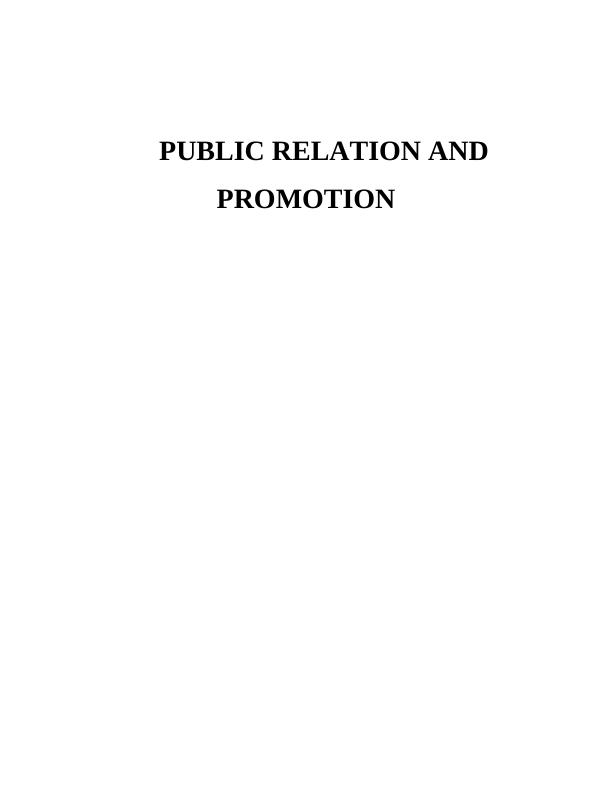 Public Relation and Promotion Assignment_1