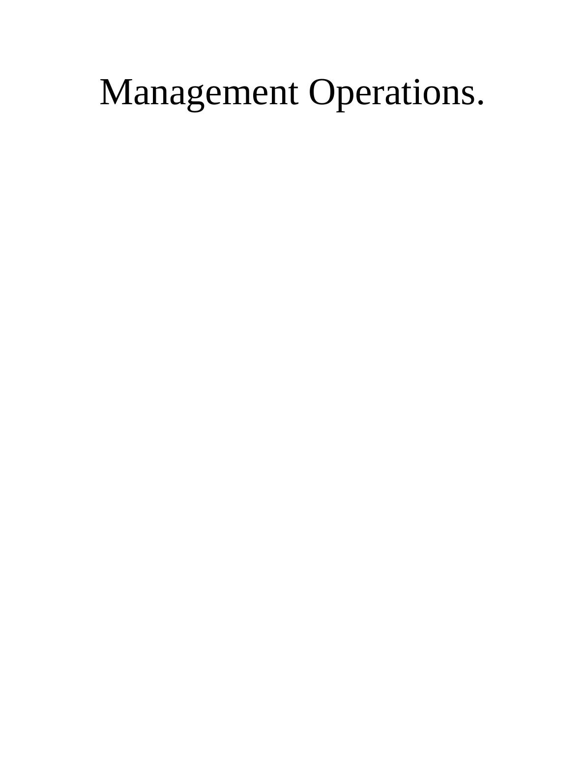 assignment on operation management