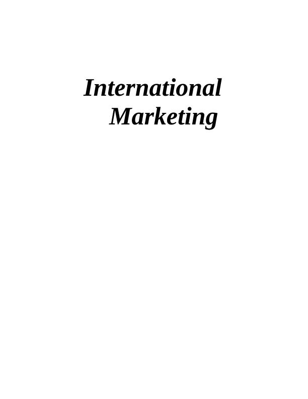 International Marketing Assignment_1