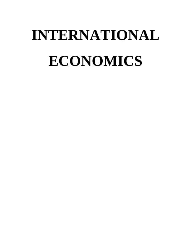 International Economics: Assignment_1