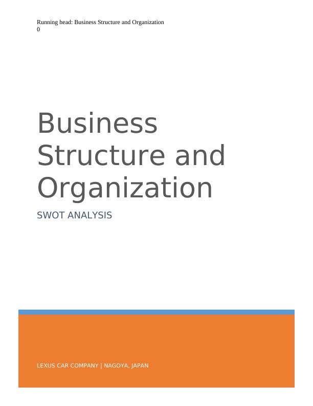 Report on Business Structure and Organization Toyota_1