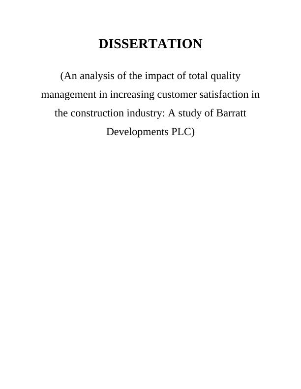 An analysis of the impact of total quality management in increasing customer satisfaction in the con_1