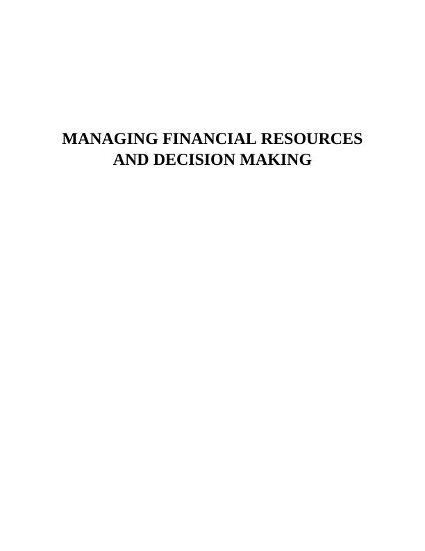 Managing Financial Resources and Decision Making: Doc_1