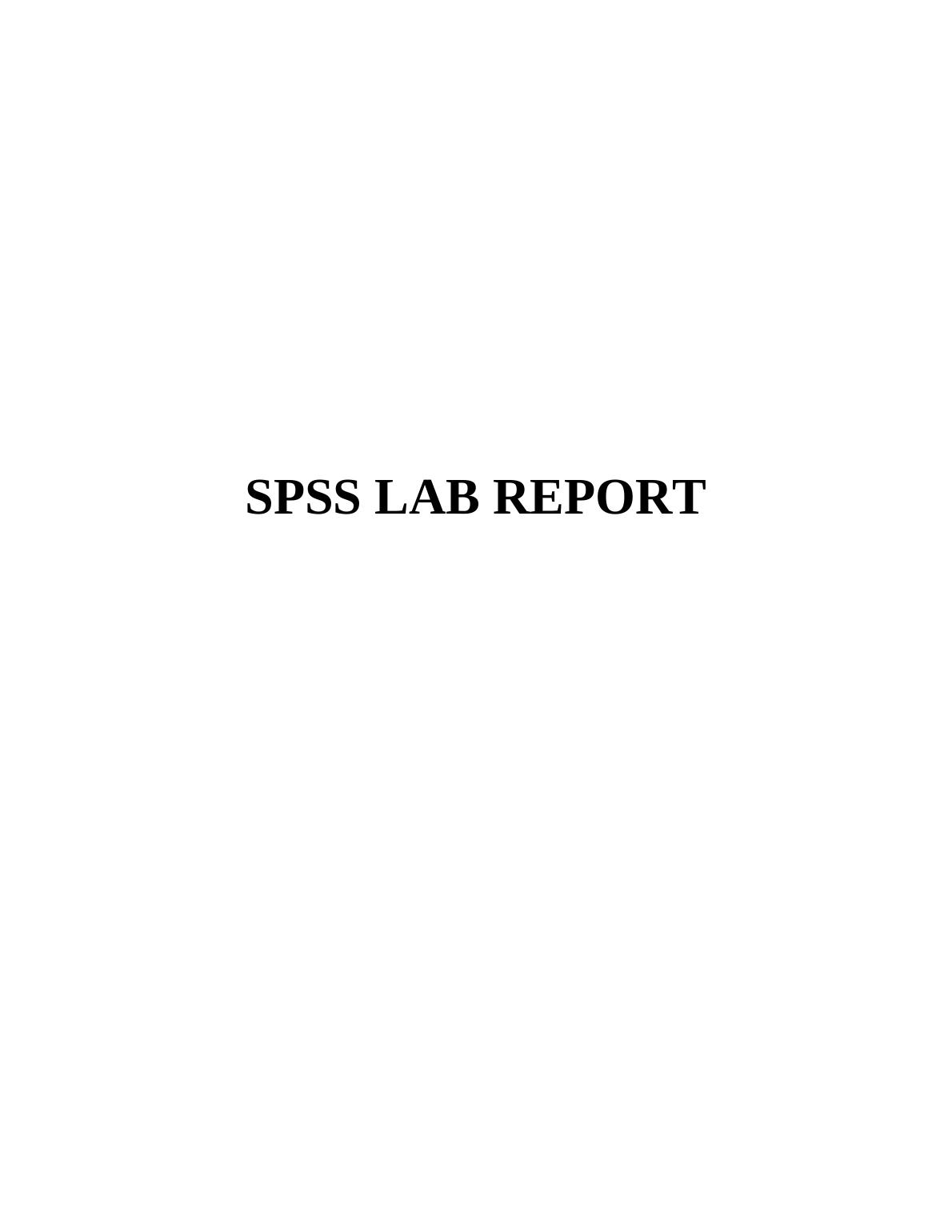 (solved) Assignment on SPSS Lab_1