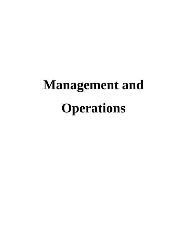 Management and Operations Assignment Solution - Toyota_1