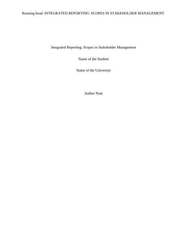 Integrated Reporting: Scopes in Stakeholder Management_1