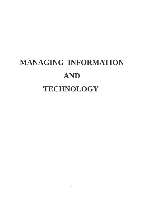 Various Aspects of Managing Information and Technology_1