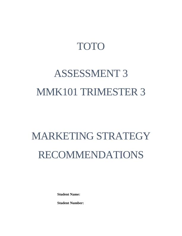 MMK101 Marketing Strategy Assignment_1
