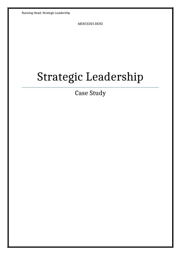 Strategic leadership assignment : Mercedes-Benz_1