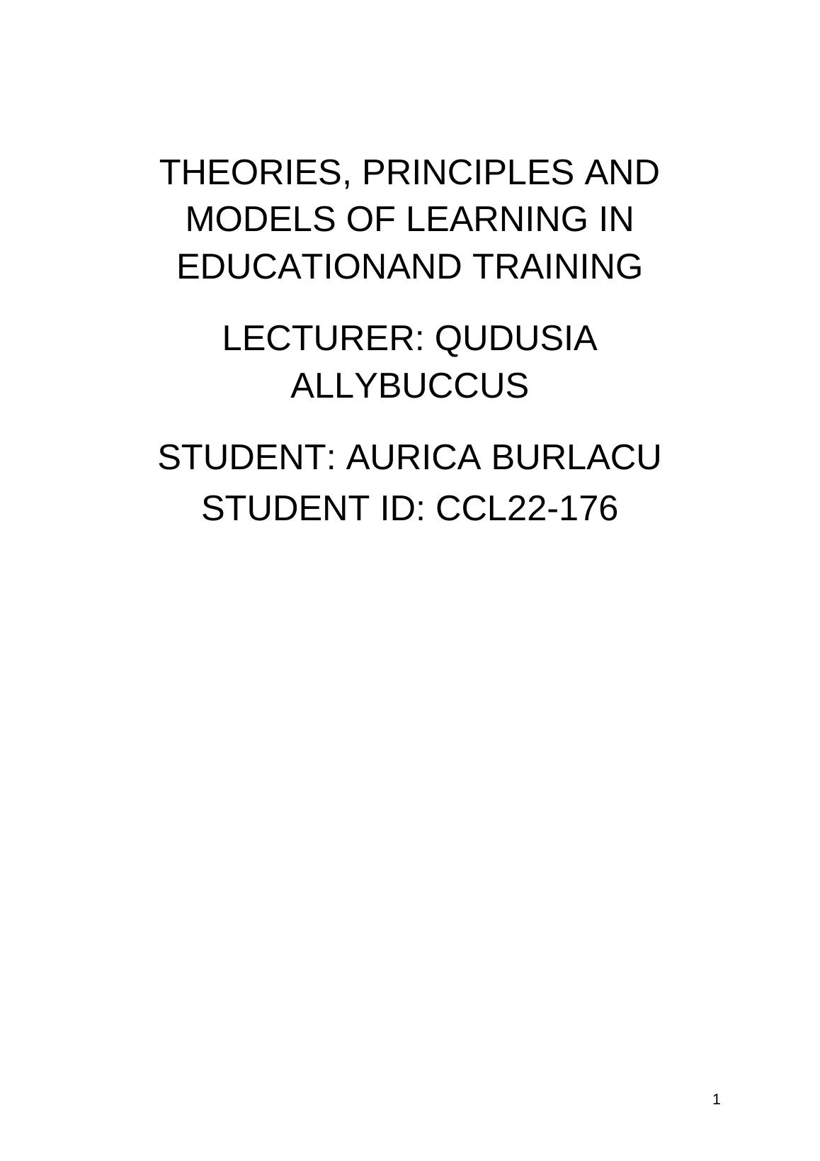 THEORIES, PRINCIPLES AND MODELS OF LEARNING IN EDUCATION_1