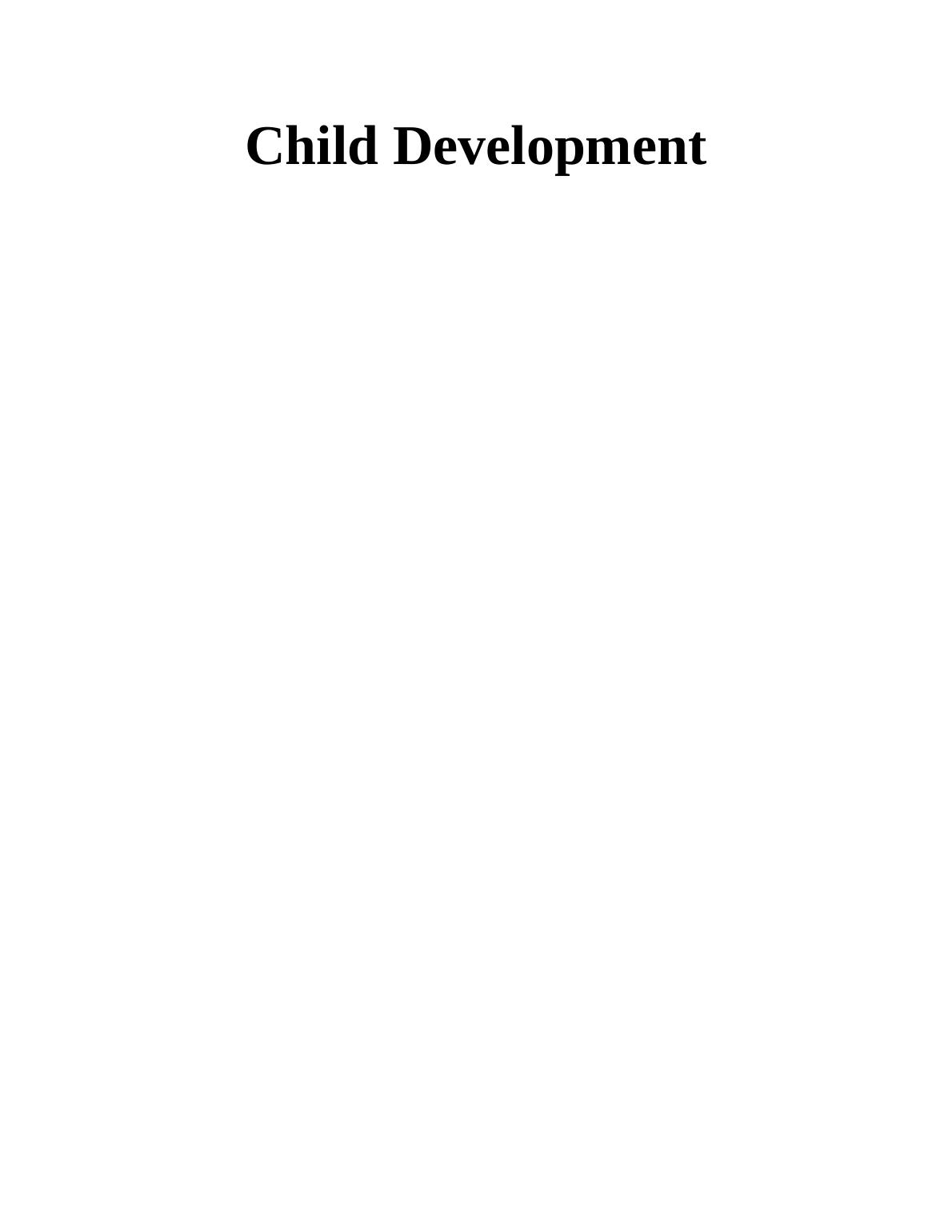 child development assignment example