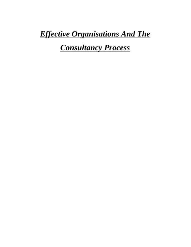 Effective Organisations And The Consultancy Process_1