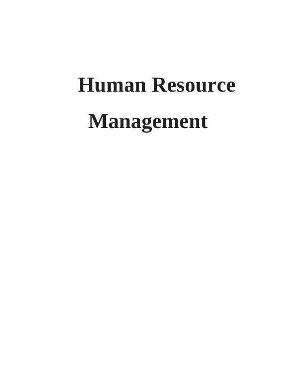 Function of Human Resource Management  Assignment_1