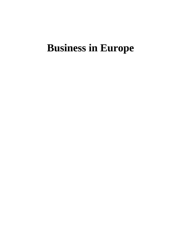 Setting a Business in Europe | Assignment_1