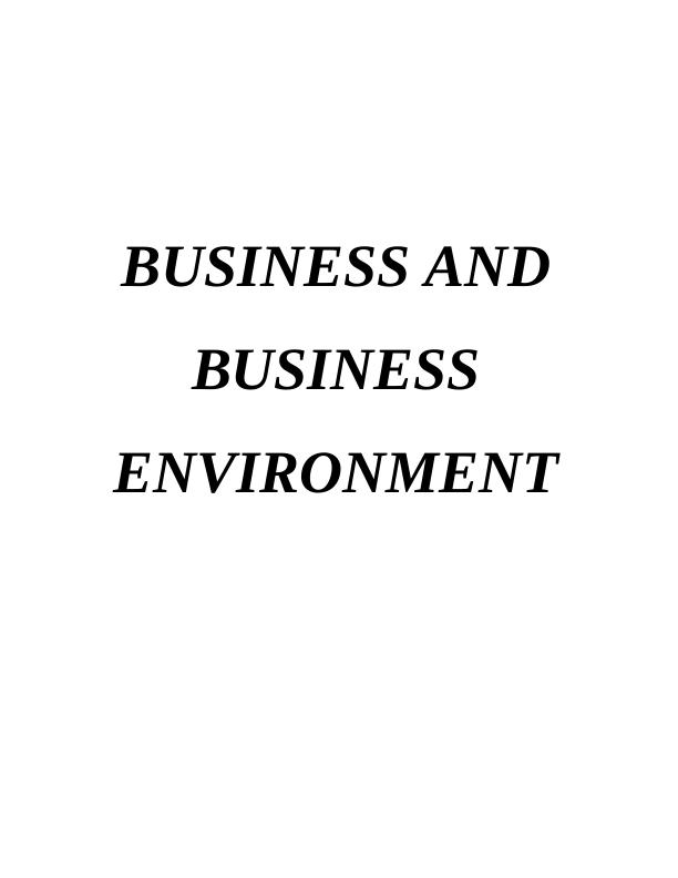 Business Environment: Assignment_1