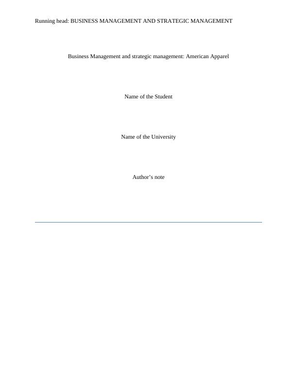 Business Management & Strategic Management_1