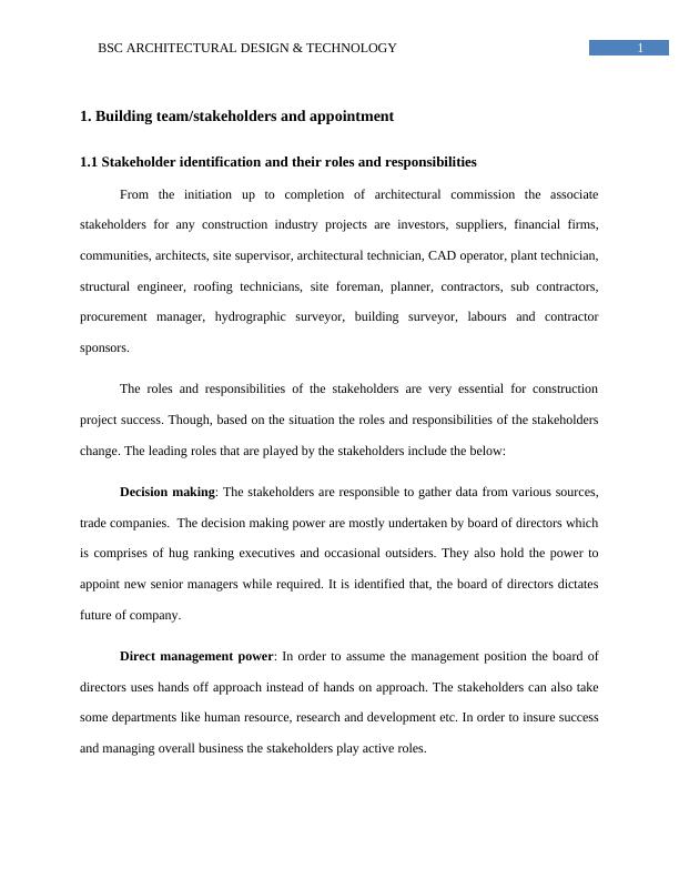 BSc Architectural Design & Technology, Construction Project Management