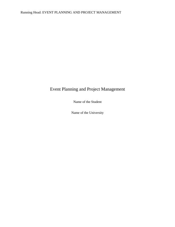 Event Planning and Project Management Assignment Solved_1