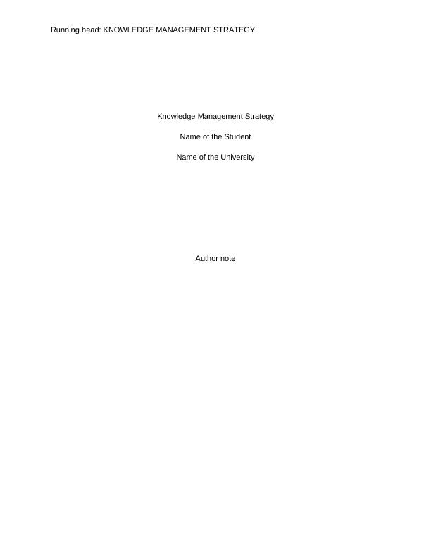 MBA632 Knowledge Management Assignment - Doc_1