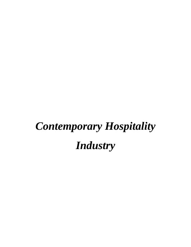 (solved) Contemporary Hospitality Industry - Doc_1